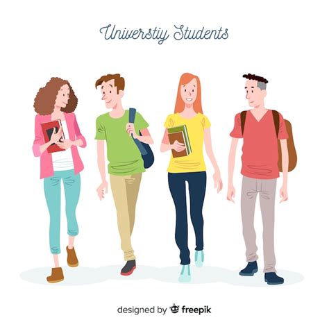 Free Vector People Going To University