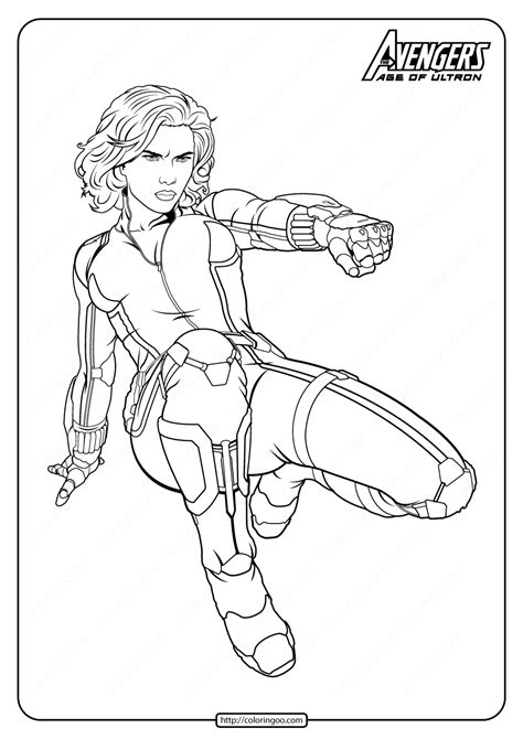 Marvel Avengers Black Widow Pdf Coloring Pages Avengers Coloring