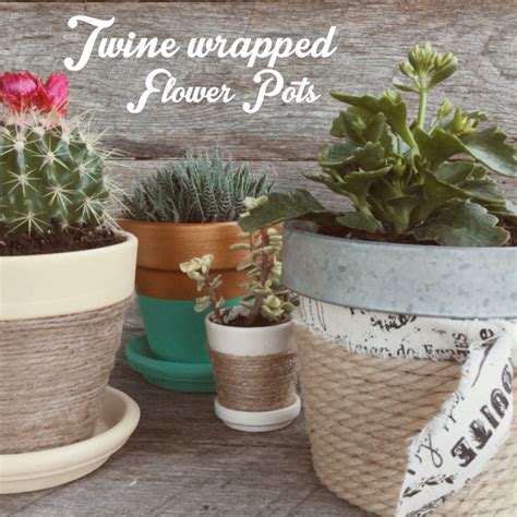 Pin It And Spin It Twine Wrapped Flower Pots Desperately Seeking Gina
