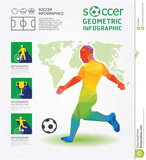 Soccer Infographic Geometric Concept Design Colour