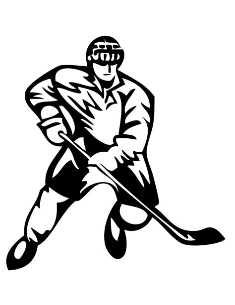 Hockey Players Black And White Clip Art Library