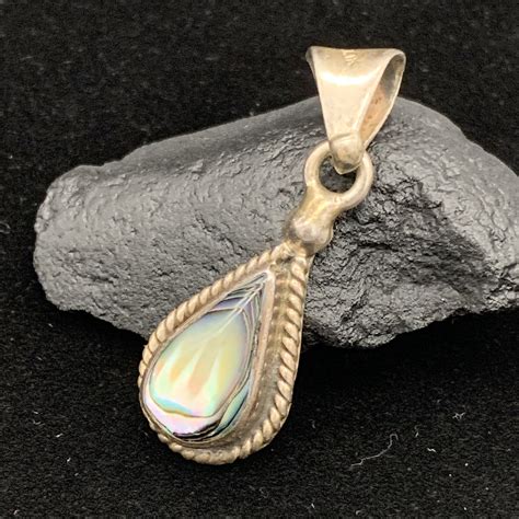 925 abalone pendant sterling abalone shell necklace pendant etsy