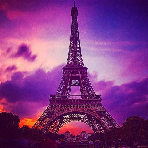 Paris Wallpaper Purple