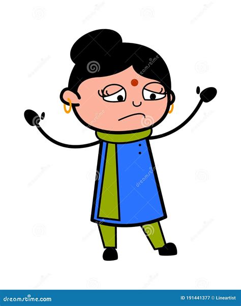 Regret Indian Lady Cartoon Stock Illustration Illustration Of Anxiety