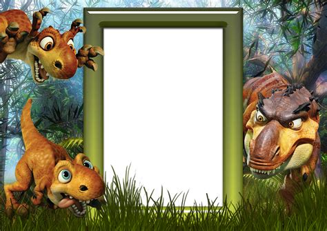 Almost files can be used for commercial. Kids PNG Photo Frame with Dinosaurs | Gallery Yopriceville ...