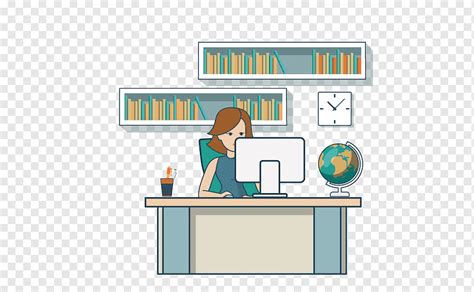 Gambar animasi orang kantor lagi kerja. Buruh Wanita Bekerja Di Kantor Larut Malam Mebel Liburan ...