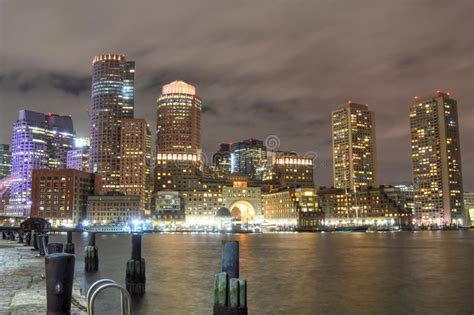 Boston Massachusetts Usa October 4 2015 Skyline Boston At Night