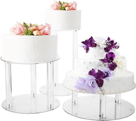 Amazon Com Jusalpha Tier Acrylic Glass Round Wedding Cake Stand