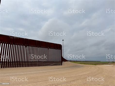 Usmexico Border Border Wallcorner Walls And Security Roads Stock Photo
