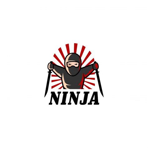 Ninja Logo Design Stock Vector In 2020 Ninja Logo Logo Design Stock