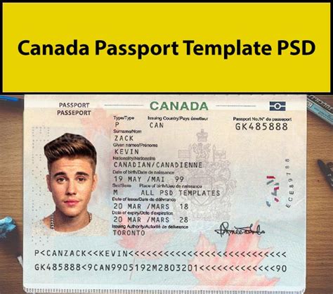 Editable Psd Template For Canadian Passport Mehran System