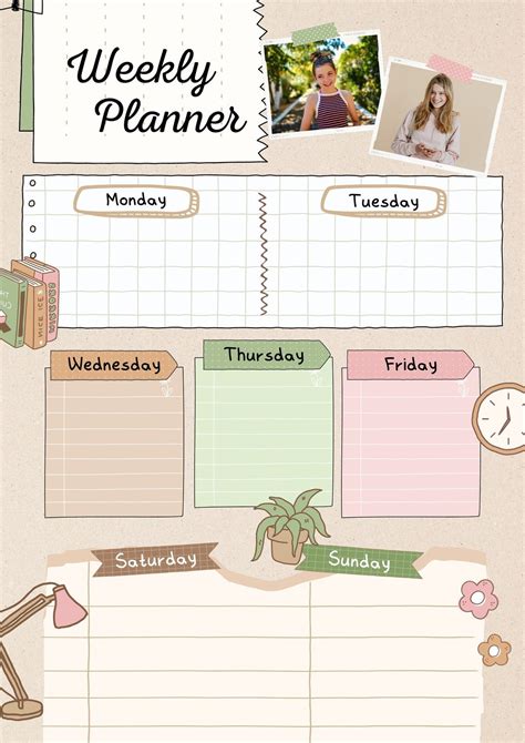 Printable Weekly Planner Aesthetic Weekly Planner Printable Planner