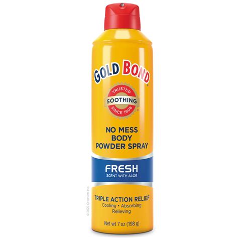 Gold Bond Body Powder Spray No Mess Fresh 7oz Can