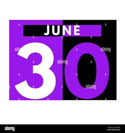 June 30 Modern Daily Calendar Icon Date Day Month Calendar For