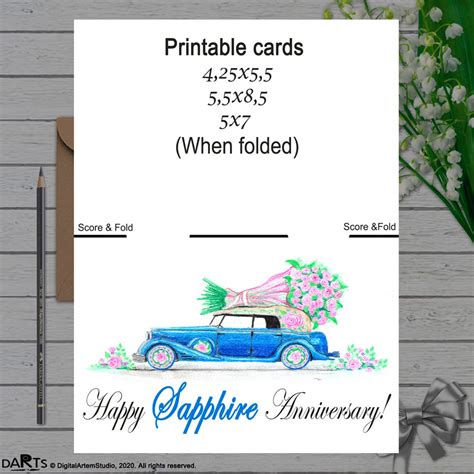45th Anniversary Card 45 Years Of Marriage Printable Card Etsy