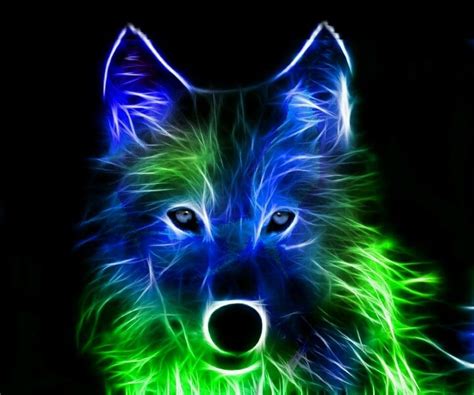 Green And Blue Electric Wolf Wolf Photos Wolf Wallpaper Wolf Pictures