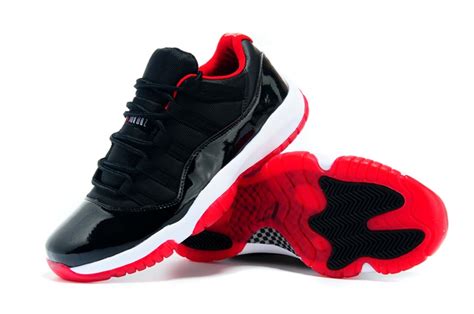 Nike Air Jordan Xi 11 Retro Men Shoes Bred Low Red Black 528895 012