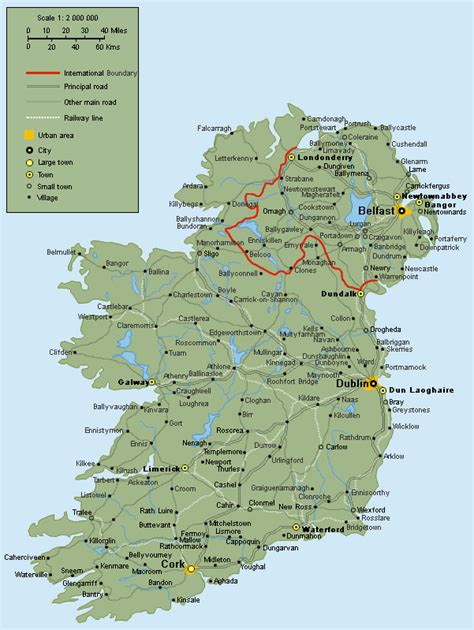 Full Road Map Of Ireland Ireland Full Road Map Maps Of