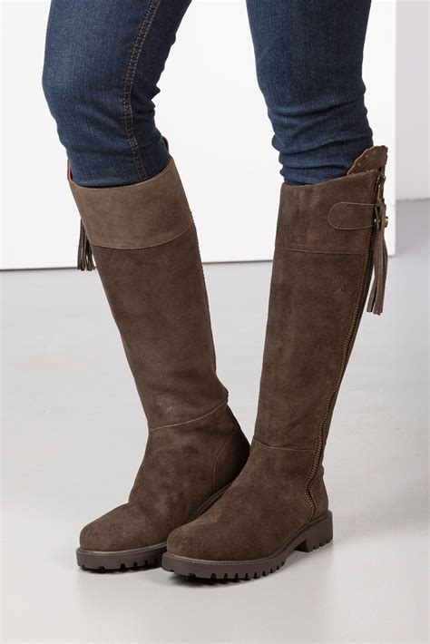Ladies Haworth Tall Suede Country Full Zip Riding Boot Rydale Womens Long Boots Ebay