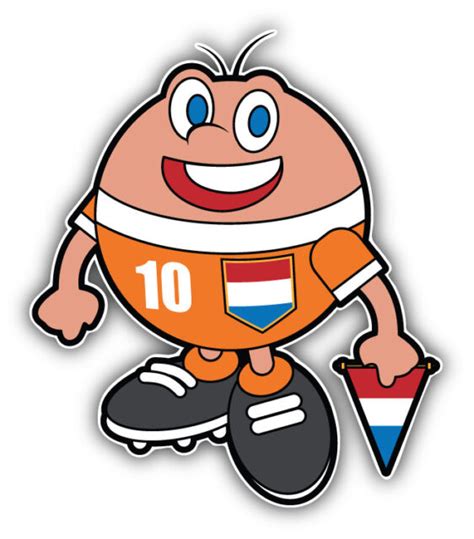 Cartoon Netherlands Soccer Player Mascot Car Bumper Sticker Sizes