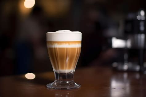 Premium Ai Image Cappuccino Is Served In A Smaller Cup And Garnish