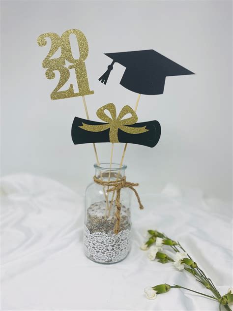 2024 Graduation Centerpiece All Glitter Graduation Centerpiece Sticks