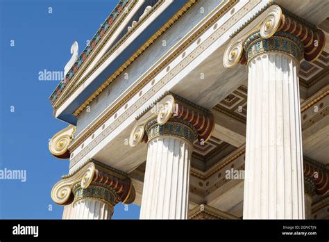 Ionic Style Columns A Pediment With The Central Theme Of The Goddess