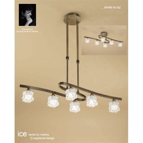 This brushed nickel farmhouse pendant light is also sloped/slanted ceiling compatible to suit your needs. Mantra M1861 Ice 6 Light Height Adjustable Ceiling Pendant ...