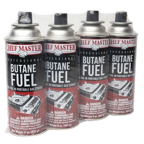 Chef Master 8 Oz Butane Fuel Canister Case Of 4