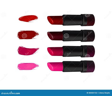 Vector Lipstick Set On White Background Beauty Illustration Stock