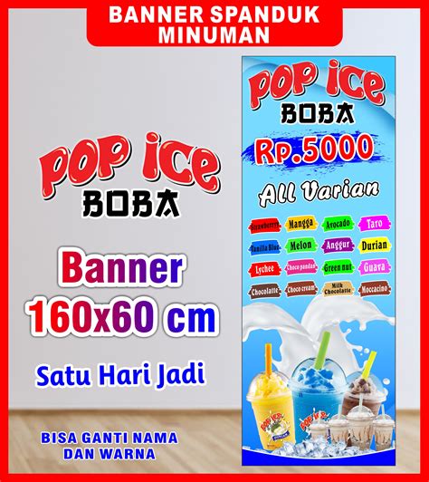 Spanduk Banner Minuman Pop Ice Bubble Ice Blender Pop Ice Boba Porn Sex Picture