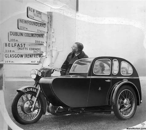 Boris is a beautiful sidecar motorcycle. Watsonian Combination, Ireland 1950s