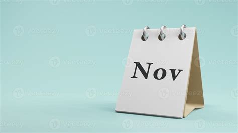 Nov On Paper Desk Calendar 3d Rendering 6334392 Stock Photo At Vecteezy