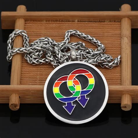 Men Stainless Steel Lgbt Raibow Gay Pride Necklace In Pendant Necklaces From Jewelry