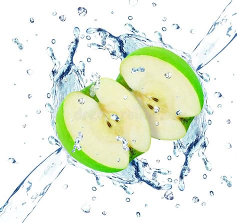 Apple Splash Into Water Stock Photo Image Of Clear Liquid 3422082