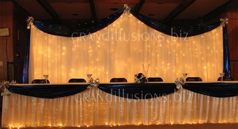 Lighted Head Table And Backdrop Wedding Reception Chairs Head Table