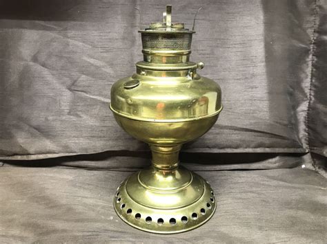 Antique Brass Oil Kerosene Lamp Center Draft Ebay