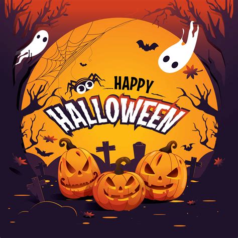 Spooky Happy Halloween Background 1314397 Vector Art At Vecteezy