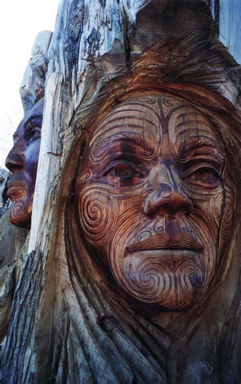 Maori Tree Carving Tree Carving Wood Carving Art Tree People Deco