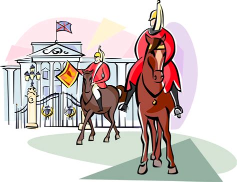 England soldier doodle vector illustration. London clipart guards buckingham palace, London guards ...