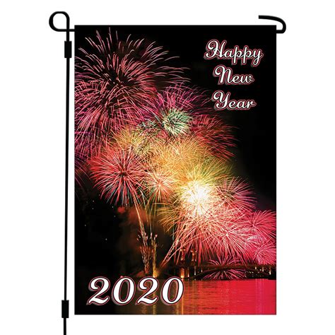 Happy New Year 2020 Garden Flag Outdoor Lawn Holiday Party Decor 12 X
