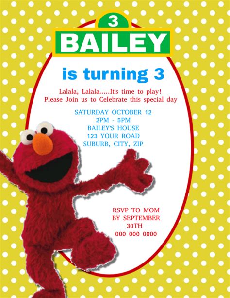 Free Sesame Street Birthday Invitation Templates Free Printable Templates