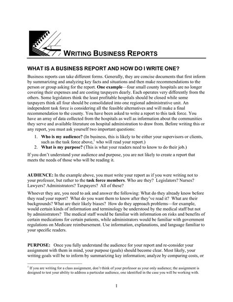 In Business Report Format