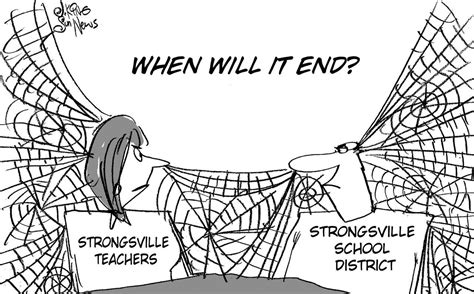 Strongsville Teachers Strike When Will It End Editorial Cartoon