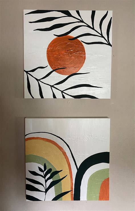 Set Of Two Acrylic Paintings Etsy