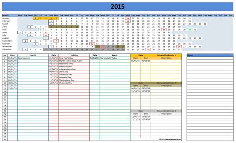 2015 Calendar Templates Microsoft And Open Office Templates