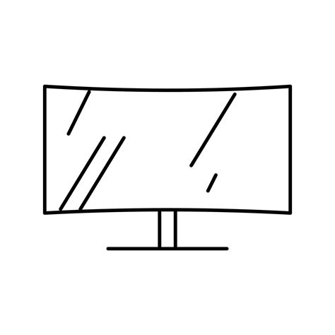 Curved Monitor Line Icon Vector Illustration 19591403 Vector Art At