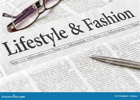 Newspaper With The Headline Lifestyle And Fashion Stock Photo Image