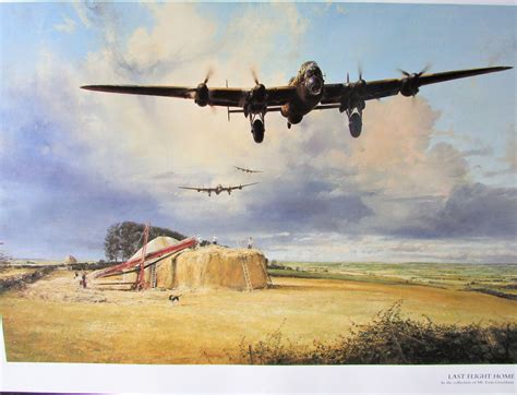 Aviation Lancaster Bomber Art Print Last Flight Home Raf Military