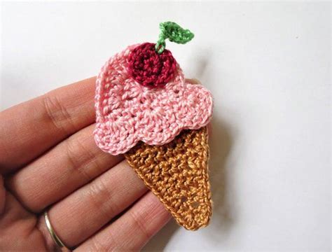 You may link to this pattern but you may not copy any part of the pattern instructions on other congratulations on finishing your tiny baby ice cream cone! Ice cream cone applique - crocheted kids applique - ice ...